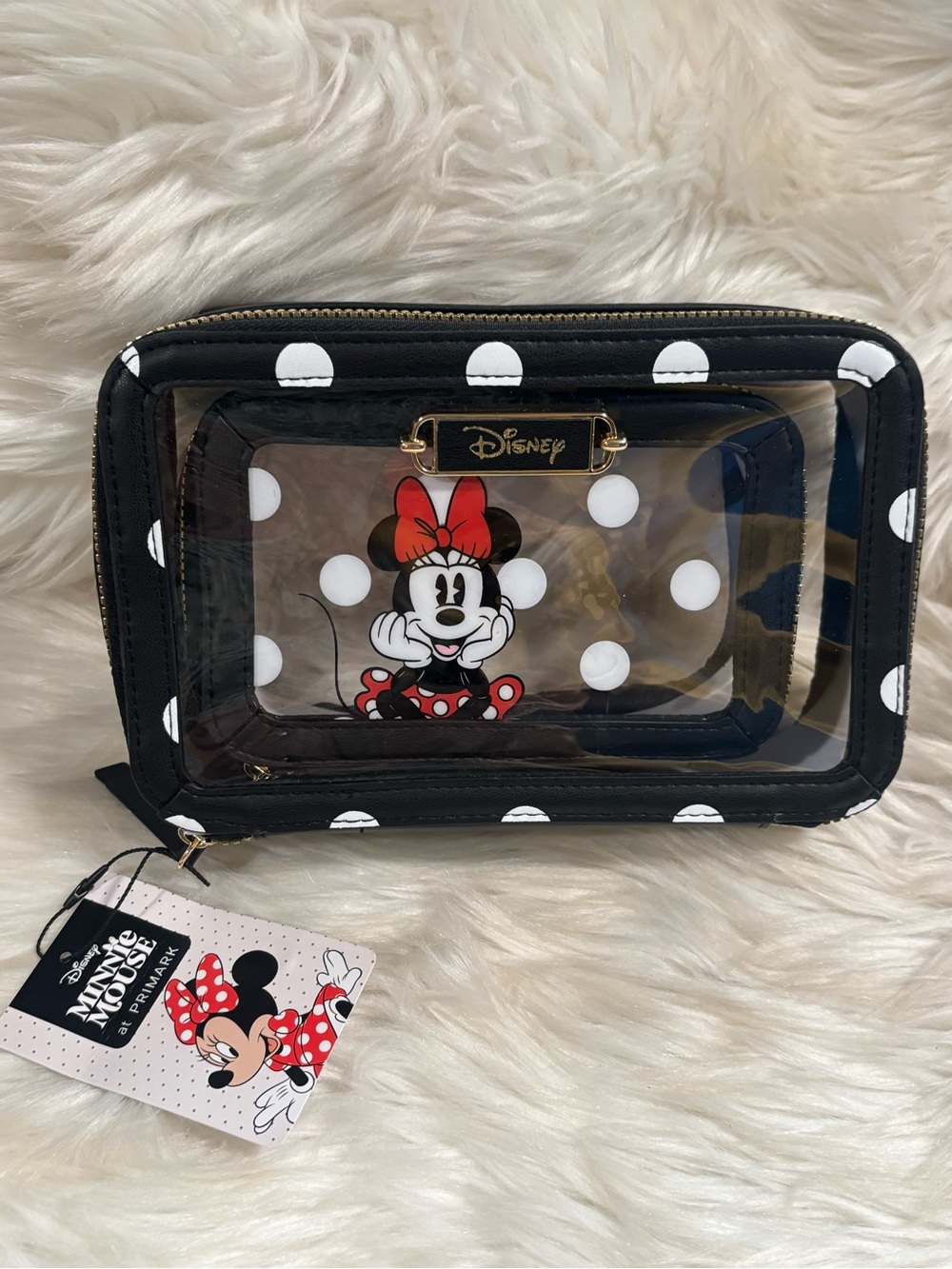 Disney Black White Polka Dot Minnie Cosmetic Case Set